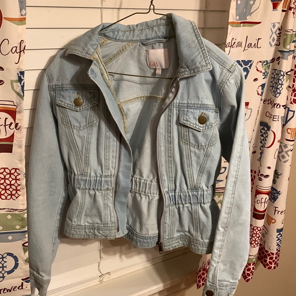 Long sleeve blue Jean jacket (scrunched waist)